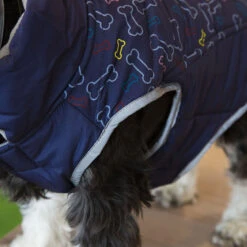Outech Abrigo Azul Con Estampado De Huesos Para Perros -Perros Artículos Tienda abrigo perros outech azul huesos OUT40384201