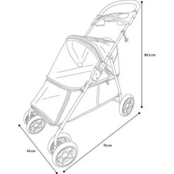 Flamingo Coche Transportín Plegable Para Mascotas 15 Flamingo Coche Transportín Plegable Para Mascotas -Perros Artículos Tienda accesorio mascotas flamingo cochecito plegable FLA39977 M 10