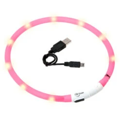 Flamingo Karlie Collar Con Luz Led Rosa Para Perros