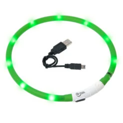 Flamingo Karlie Collar Con Luz Led Verde Para Perros
