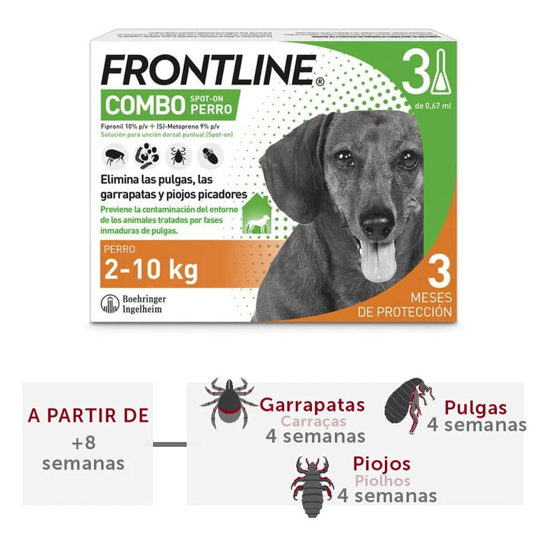 Frontline Combo Pipetas Antiparasitarias Para Perros Pequeños 3 Frontline Combo Pipetas Antiparasitarias Para Perros Pequeños
