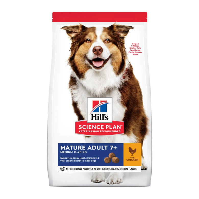 Hill's Science Plan Mature Adult Medium Pollo Pienso Para Perros 4 Hill's Science Plan Mature Adult Medium Pollo Pienso Para Perros - Imagen 2