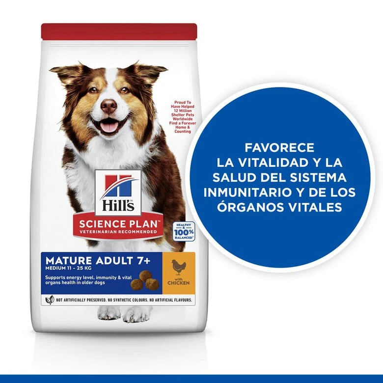 Hill's Science Plan Mature Adult Medium Pollo Pienso Para Perros 5 Hill's Science Plan Mature Adult Medium Pollo Pienso Para Perros - Imagen 3