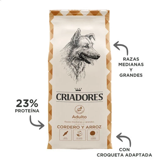 Criadores Adulto Cordero Y Arroz Pienso Para Perros De Razas Mediana Y Grande 6 Criadores Adulto Cordero Y Arroz Pienso Para Perros De Razas Mediana Y Grande - Imagen 4