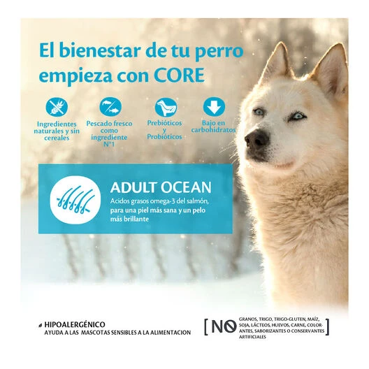 Wellness Core Adult Medium/Large Ocean Salmón Y Atún Pienso Para Perros - Imagen 3