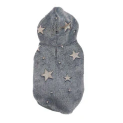 Outech Fleece Sudadera Gris Con Estampado De Estrellas Para Perros